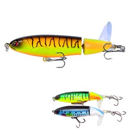 Pack of 3 Bionic Fishing Lures, Lures, Rotating Tails, Bionic Fishing Hooks, Artificial Bait, Fishing Lure, 11 cm, 15 g, Artificial Bait for Freshwater, Saltwa, Serbass Bait, etc. (6 Hooks)