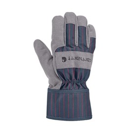 Carhartt Men's GL0839M Insulated Synthetic Suede Safety Cuff Glove Small Steel Navy RR Stripe