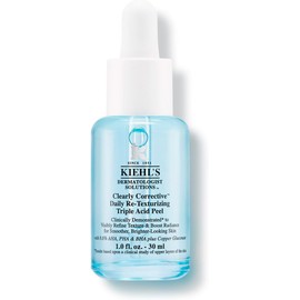 Kiehl's, Clearly Corrective, Daily Re-Texturizing Triple Acid Peel Serum, Suero Facial Exfoliante, Ayuda a Reducr Visiblemente los Poros y el Exceso de Grasa, con Ácido Salicílico, Glicólico, Láctico y Beta-Hidroxiácido, 30 ml