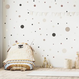 Muralo - Wall Sticker for Children's Room / Girl's / Girls' / Children's Room / Wall Stickers / Wall Stickers / Circles Set / Dots Width 60 cm x Height 30 cm Pack of 150