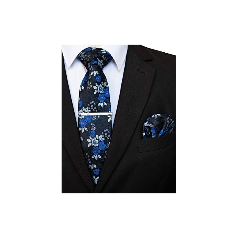 JEMYGINS Mens Floral Ties and Pocket Square Sets with Tie