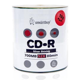 Smartbuy 200-disc 700mb/80min 52x CD-R Silver Shiny Blank Recordable Disc + Black Permanent Marker
