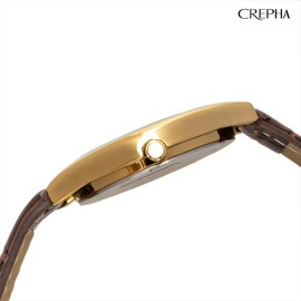 Clefer SD-AM336-WTG Seldika Analog Wristwatch, White Dial, PU Leather Strap, Japanese Movement, Men's Brown