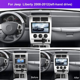 2+64GB Android 15 Car Radio for Jeep Liberty 2008-2012 Wireless Carplay Android Auto, 10" Touch Screen Car Stereo GPS Navi, WiFi, Bluetooth, Backup Camera, FM RDS Radio, EQ DSP, SWC