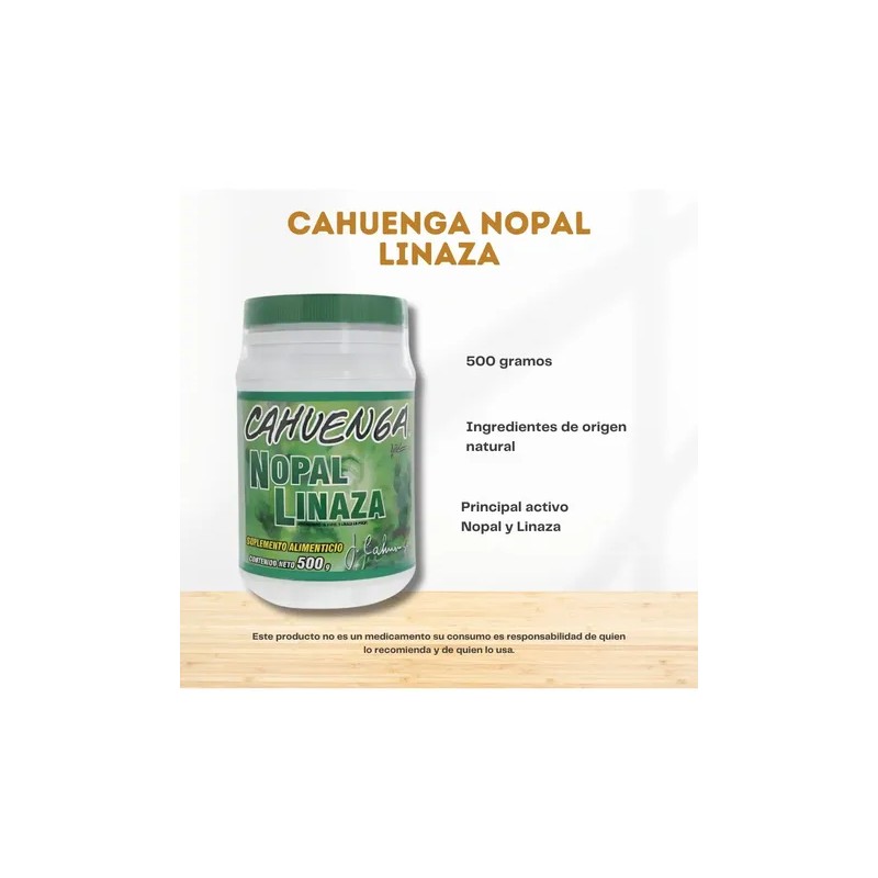 Cahuenga Nopal Y Linaza En Polvo Suplemento Natural 500gr