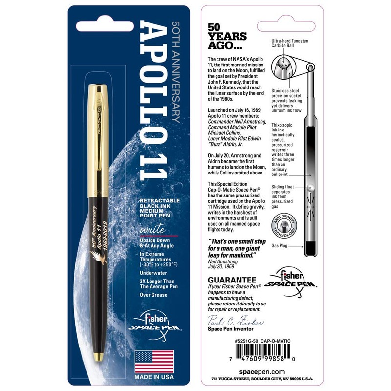 Fisher Space Pen Special Edition Apollo 11 50Th Anniversary Cap-O-Matic