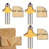 Bestgle 6Pcs 1/2 Inch Shank Round-Over Router Bits Corner Rounding