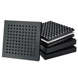 BXI Exercise Equipment Mat Heavy Duty - 4 x 4 x 0.8 Inches 4 Pcs Non Slip Noise Reduction Anti Vibration Treadmill Stationary Bike Mats, Thick Steel Embedded Rubber Pad for Hardwood Floors & Carpet