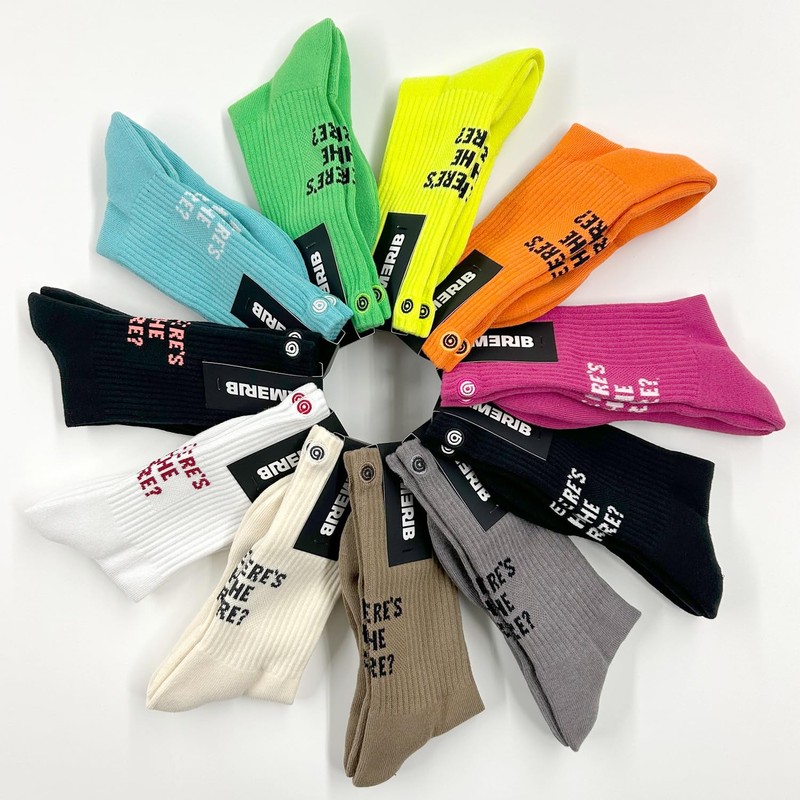 Amerib Back Logo Crew Socks, 30 Neon Green