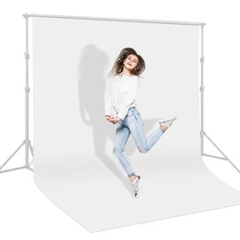 UTEBIT Photo Backgrounds White, 1.8 x 2.8 m Background Photography Polyester Foldable Background Fabric for Photo Studio, Video Recording, Background System, Fashion Photography (Cool Iron)