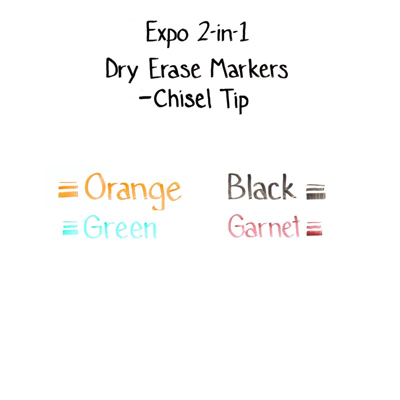 EXPO Dry Erase 2-in-1 Markers, Chisel Tip, Assorted, 2-Count