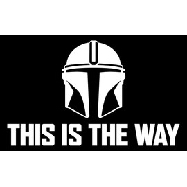 TAMZAM - The Mandalorian Helmet This is The Way Decal Vinyl Sticker White Cars Trucks Vans SUV Laptops Walls Glass Metal - 6 inches