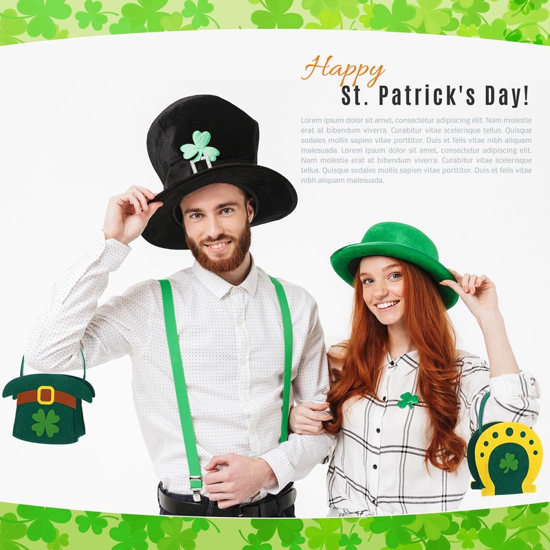 Gemscream 156 Pcs St. Patrick's Day Felt Bags Set 6