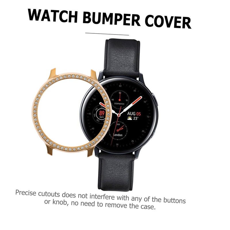 BIUDECO Durable Rhinestone Watch Shell Protective Case Drop Resistance 44mm