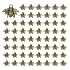 PATIKIL Bee Charm, 100 Pcs Alloy Honeybee Charm Pendant for DIY Crafts, Dark Bronze, 0.6 x 0.8 Inch