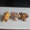 HLbshi Hand Carved Mixed Gemstone Crystal Bear Figurine Animal Carving