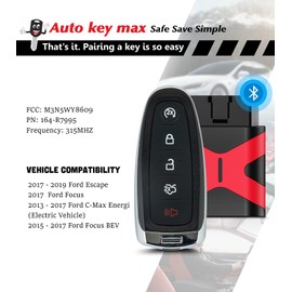 Replacement for Ford Escape Titanium Focus SE and Titanium 2013 2014 2015 2016, Smart Remote Key M3N5WY8609 164-R7995 with 4D Chip