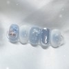 [Handmade Nail Tips] Blue Lavurabu Nail Tips - Short Ballerina