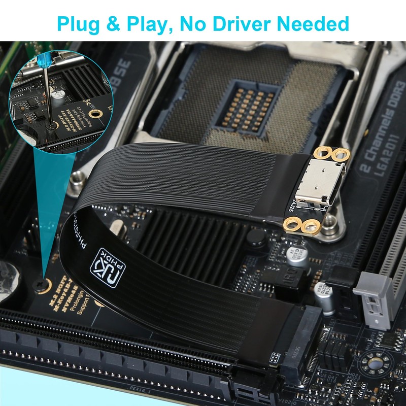 VORZOKISPL M.2 NVMe to OCuLink Adapter, PCIe 4.0 64Gbps SFF-8612/8611