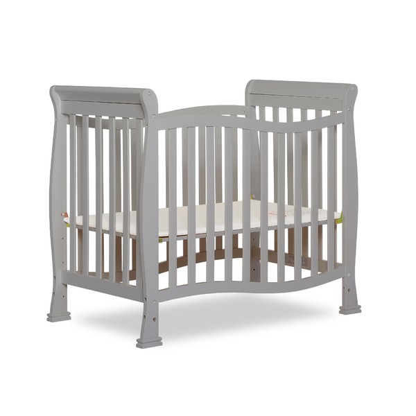 Dream On Me Violet 4-in-1 Convertible Mini Crib in Pebble