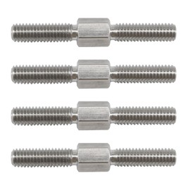 (4 Pieces) M12x100mm Hex Double End Threaded Stud With Right Hand thread and Left Hand thread 304 Stainless Steel Equal Thread Length Rod Bolts