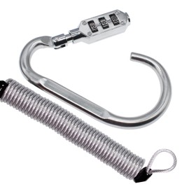 amavoler Motorcycle Helmet Lock, 8ft Bright Theft Deterrent Cable Combo,for Motorbike Scooter Street Bike, Tough Enough to Secure Virtually Anything. (Silver)