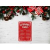 Opening Times Tin Sign Funny Christmas Metal Signs Retro Santa