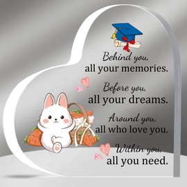 Acrylic Plaques Inspirational Graduation Gifts for Women Heart-Shaped Signs Birthday Present for Men Christmas Encourage Best Friends Sister Brother Son Daughter Family Day Best Regards Keepsakes