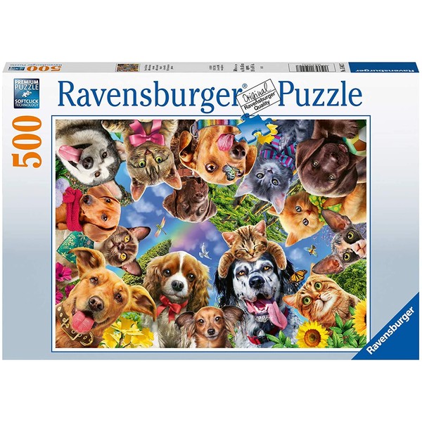 Ravensburger 15042 Funny Animal Selfie 500 Piece Puzzle for Adults - Every Piece is Unique, Softclick Technology Means Pieces Fit Together Perfectly