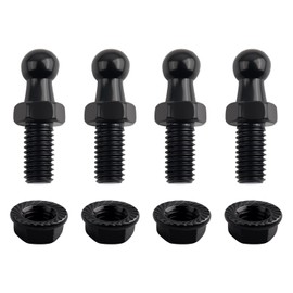 4PCS 10mm Ball Stud with 4PCS Lock Nuts,5/16-18 Thread x 1/2" Long Shank Gas Strut Mounting Brackets Stud for Gas Strut Lift Support,Professional Car Accessories Struts Mount Studs (Black)
