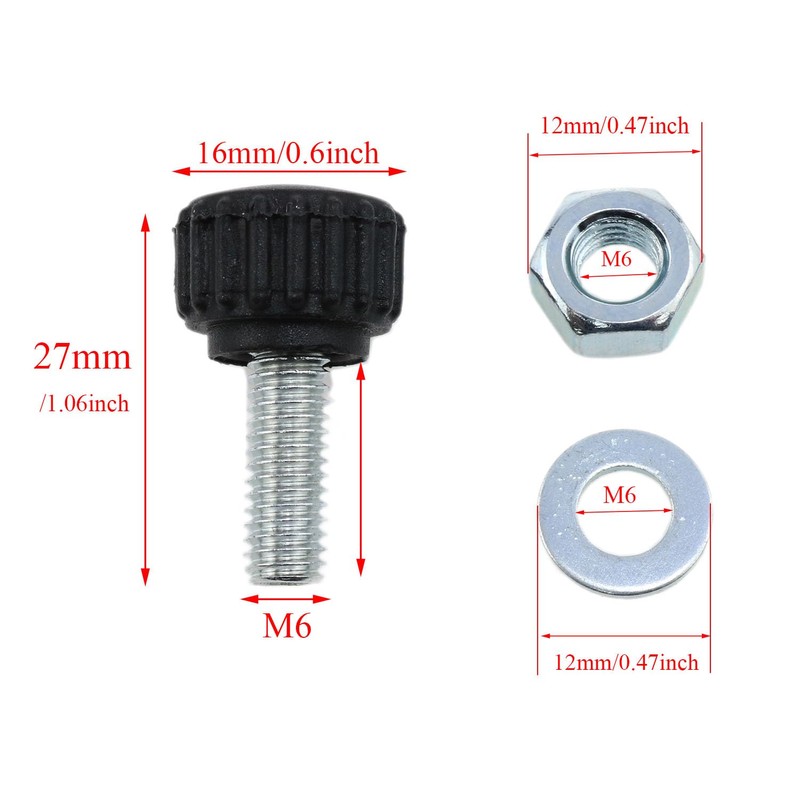 Meuey Lyot-Thumb Screws M6*16 Plastic Clamp Screws with Round Head
