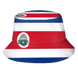 Cute Costa Rica Flag Bucket Hats Fashion Packable Costa Rican Sun Cap Summer Travel Outdoor Fisherman Cap for Adults Women Men