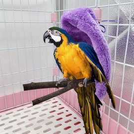 Bird Blanket for Cage, Soft and Comfortable Material Warm Cozy Snuggle Hut Cuddle Nest Hanging Toy for Gray Parrot Eclectus Cockatoo (Purple)