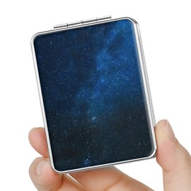 dcdcee Pocket Mirror, Small Travel Mirror with Magnification, Portable Double-Sided Magnifying Cosmetic Mirror for Daily (Star)