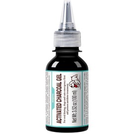 Activated Charcoal Gel for Dogs for Poisoning, 100 ml Dog First Aid Activated Charcoal, Quickly Absorbs Toxins Ready Rescue for Dogs, Supports Diarrhea & Gas Relief