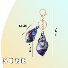 Ocean Seashell Keychain Accessories Y2k Charms for Beach Bag Purse Charms for Handbags Bag Seashell Keychains for Car Keys Silver Beach Themed Keychains for Men Women Sea Lover Birthday Gift Ideas