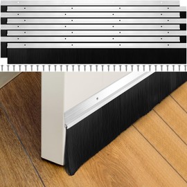 Frienda 8 Pcs Door Sweep for Bottom of Door Extra Door Brush Sweeps PP Hair Aluminum Alloy Sweep Seal Sliding Door Brush Seal Strip Easy Mount Weatherstrip Door Sweep for Replacement (3 x 39.3 Inch)