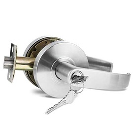 VIZILOK Vandal Resistant ADA Compliant Entrance Lever Door Lock with Keys C6FS-K - BHMI Grade 2 Heavy Duty Commercial Grade Left Right Reversible Lock - Satin Chrome
