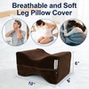 Knee Pillow Cover with Zipper, 10"x8"x6" Replacement Leg Pillow Case