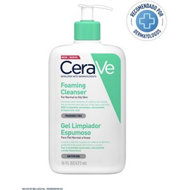 CeraVe Gel Limpiador Espumoso para Piel Normal a Grasa con Ceramidas Esenciales, Niacinamida y Ácido Hialurónico que Protege e Hidrata la Barrera Natural de la Piel, 437ml