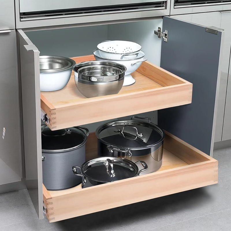 Mulush Pull Out Cabinet Drawer, 29”W x 21”D Soft Close