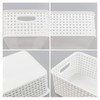 Sosody White Plastic Woven Storage Baskets, 6 Packs