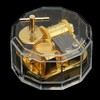 Music Box Polygon Shape Transparent Golden Relaxing Acrylic Metal Clear