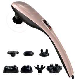 MEGAWISE Handheld Back Massager | Deep Tissue Percussion Massage for Back, Neck, Shoulders, Waist and Legs (Rose Gold)