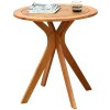 Costway 27" Outdoor Round Table X-Shape Solid Wood Coffee Side