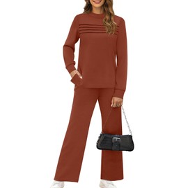 Fall Outfits for Women 2025 Two Piece Lounge Sets Holiday Two Piece Vacation Outfits Matching Set Clothing Business Casual Cozy Athletic Athleisure Winter Conjuntos De 2 Piezas Para Mujer Caramel M