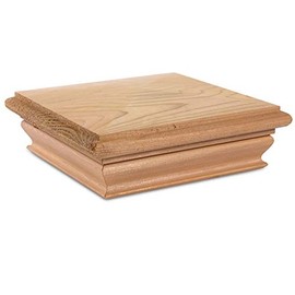 Woodway Pyramid Post Cap, fits 5.25" Post, in Premium Cedar, 1PC