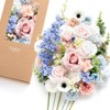 Ling's moment Fake Flowers Box, Faux Artificial Greenery Stems Foam