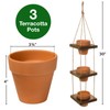 EXCELLO GLOBAL PRODUCTS Rustic 3-Tier Wooden Hanging Planter with Distressed