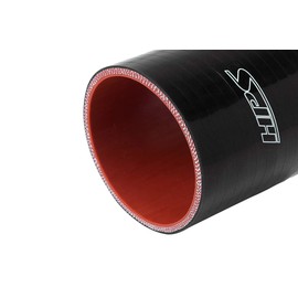HPS HTSC-450-BLK Silicone High Temperature 4-Ply Reinforced Straight Coupler Hose, 65 PSI Maximum Pressure, 3" Length, 4.5" ID, Black